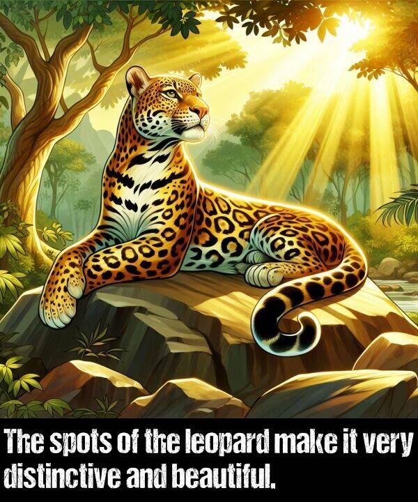 leopard: The spots of the leopard make it very distinctive and beautiful.