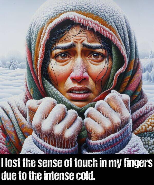 lost: I lost the sense of touch in my fingers due to the intense cold.