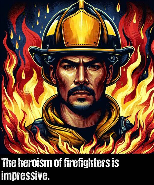 impressive: The heroism of firefighters is impressive.