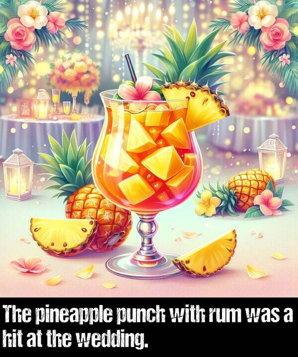 wedding: The pineapple punch with rum was a hit at the wedding.