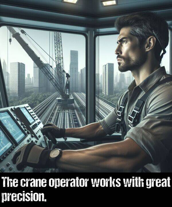 operator: The crane operator works with great precision.
