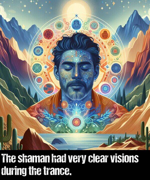 had: The shaman had very clear visions during the trance.