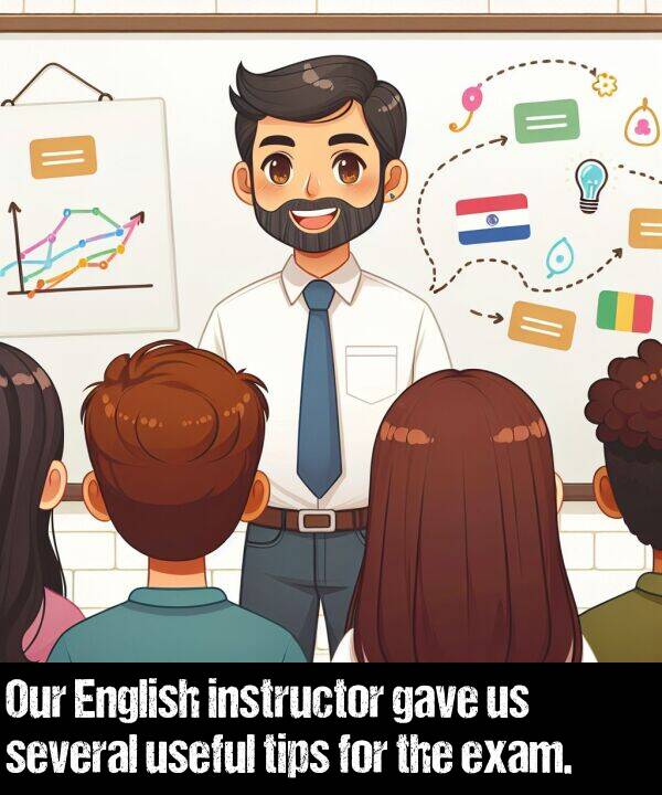 useful: Our English instructor gave us several useful tips for the exam.