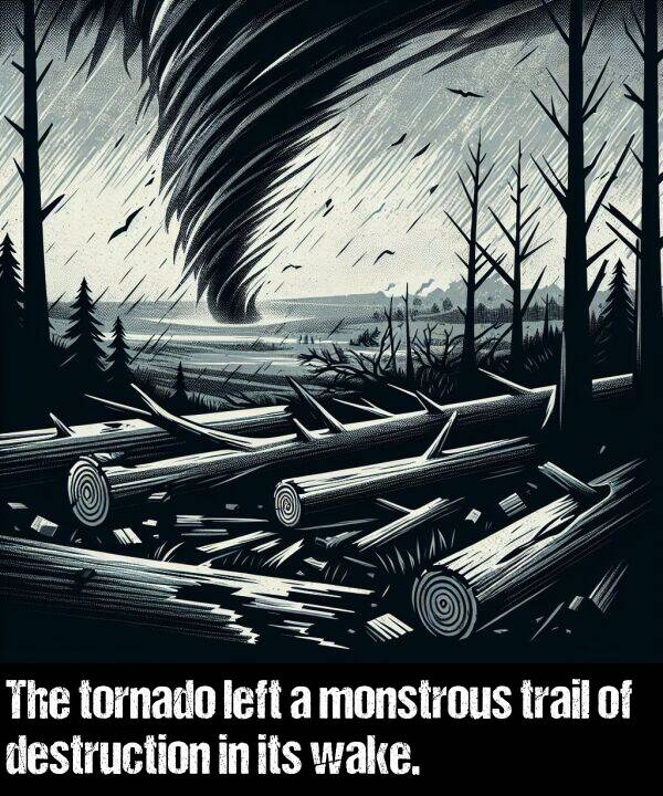 left: The tornado left a monstrous trail of destruction in its wake.