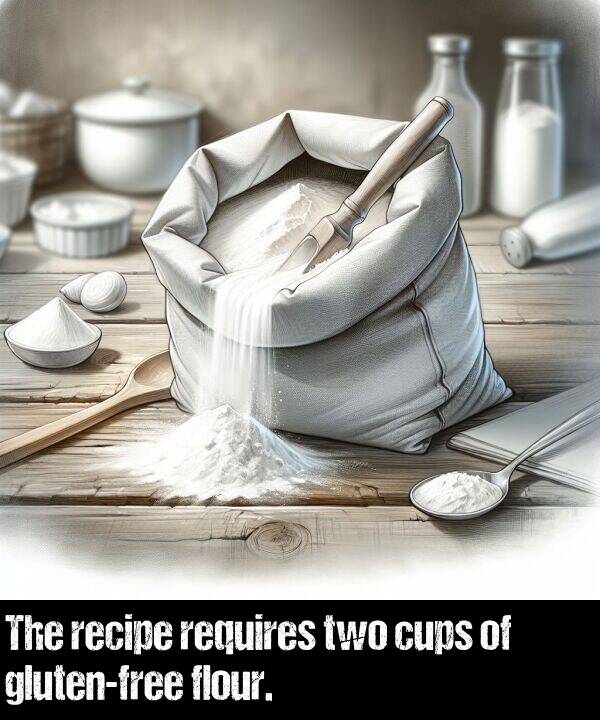two: The recipe requires two cups of gluten-free flour.