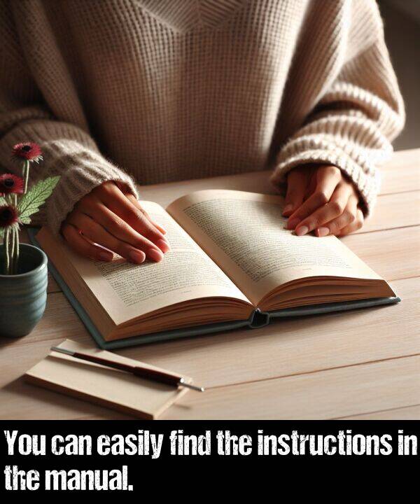 manual: You can easily find the instructions in the manual.