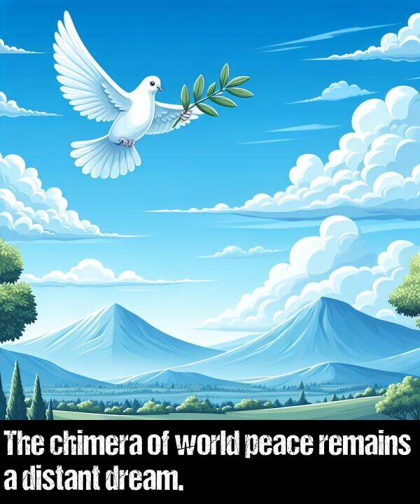 distant: The chimera of world peace remains a distant dream.