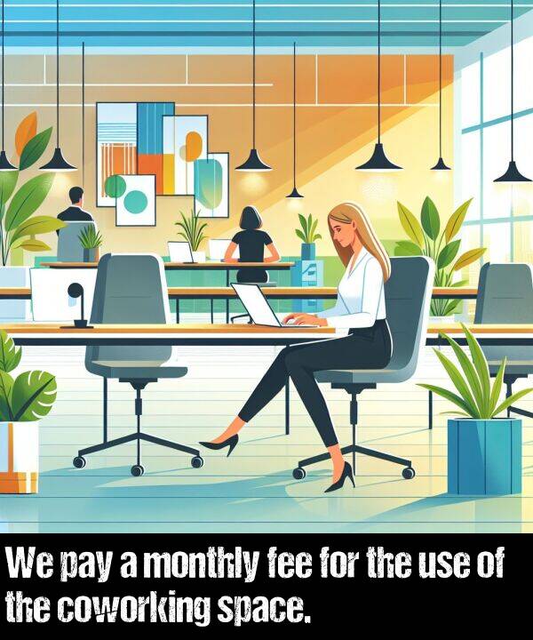 space: We pay a monthly fee for the use of the coworking space.