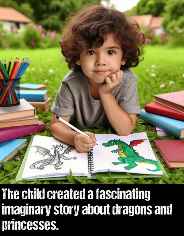 imaginary: The child created a fascinating imaginary story about dragons and princesses.