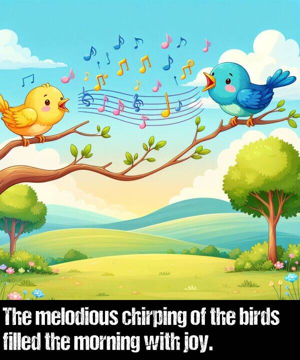birds: The melodious chirping of the birds filled the morning with joy.