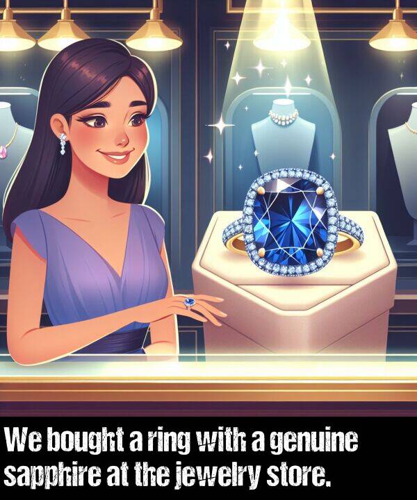 genuine: We bought a ring with a genuine sapphire at the jewelry store.