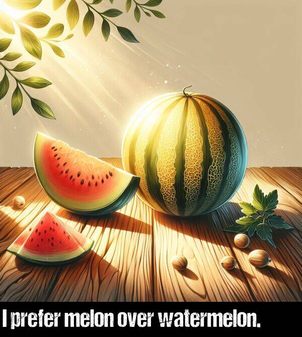 watermelon: I prefer melon over watermelon.