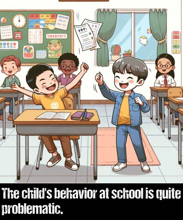 behavior: The child's behavior at school is quite problematic.
