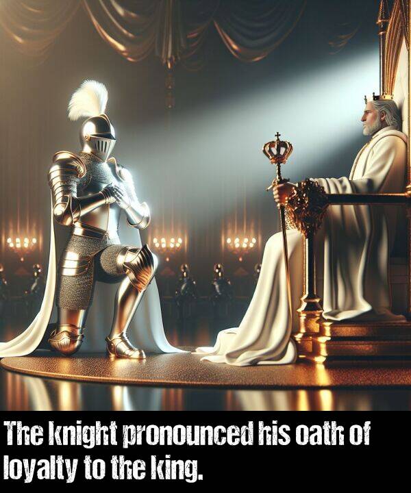 loyalty: The knight pronounced his oath of loyalty to the king.