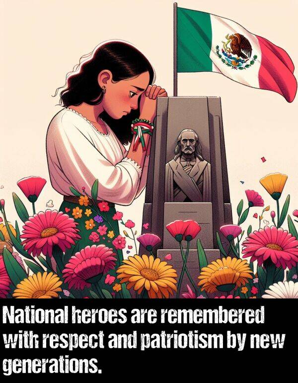 respect: National heroes are remembered with respect and patriotism by new generations.