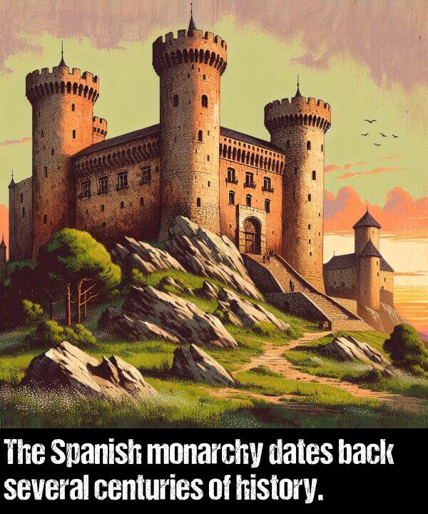 back: The Spanish monarchy dates back several centuries of history.