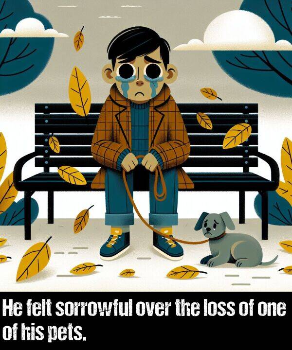 loss: He felt sorrowful over the loss of one of his pets.