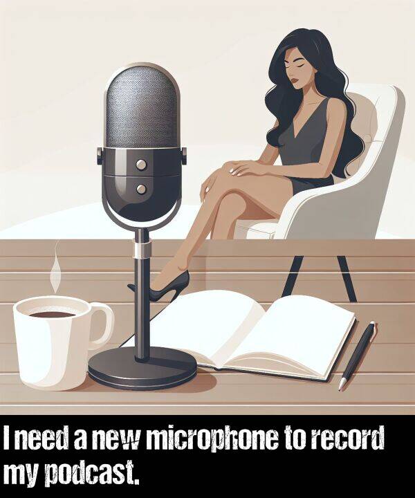 new: I need a new microphone to record my podcast.