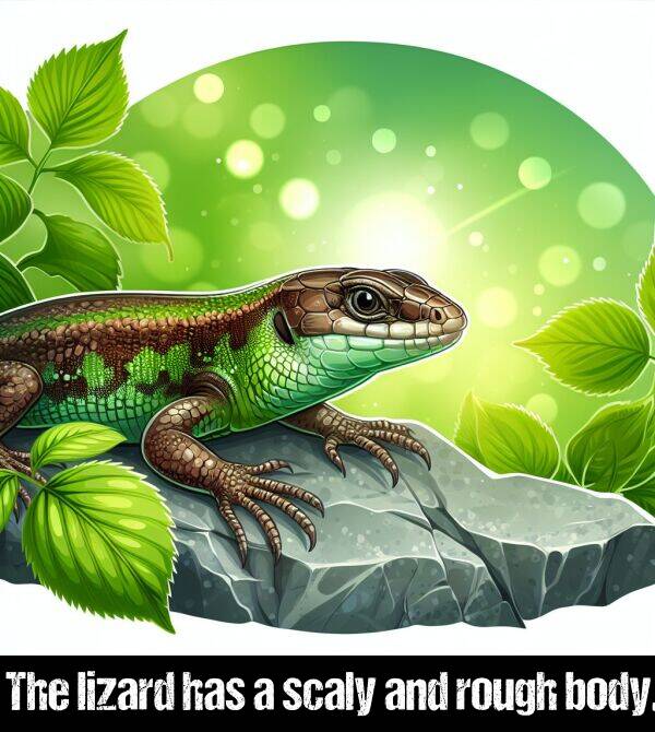 body: The lizard has a scaly and rough body.