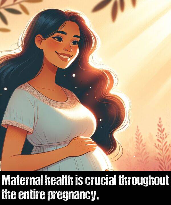throughout: Maternal health is crucial throughout the entire pregnancy.