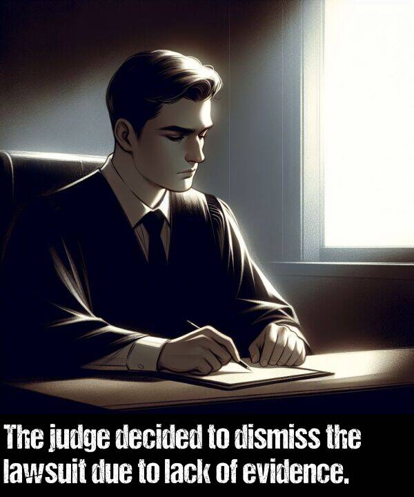 lack: The judge decided to dismiss the lawsuit due to lack of evidence.