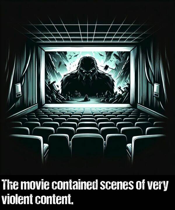 violent: The movie contained scenes of very violent content.