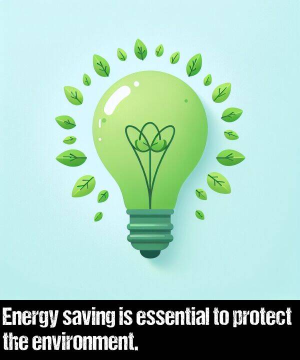 saving: Energy saving is essential to protect the environment.