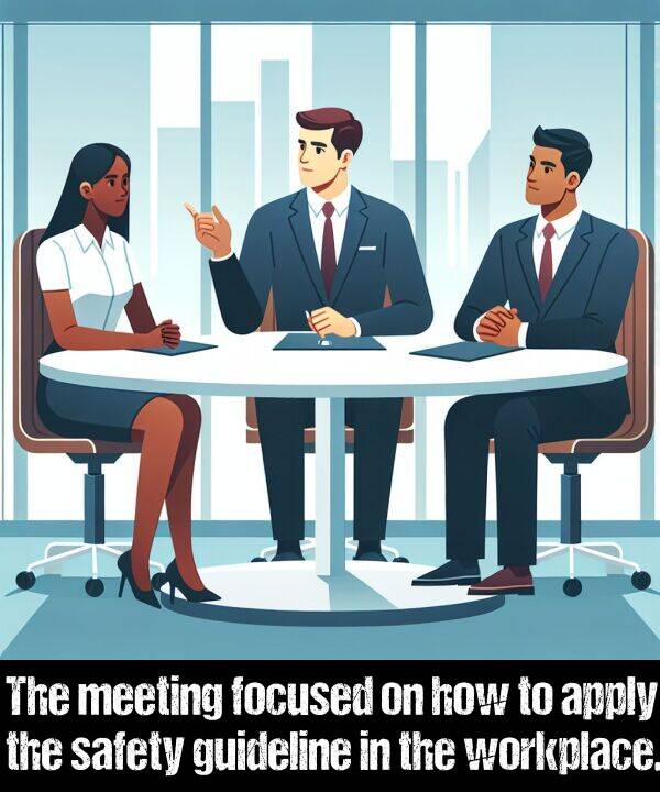 how: The meeting focused on how to apply the safety guideline in the workplace.