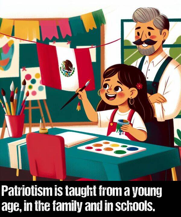 young: Patriotism is taught from a young age, in the family and in schools.