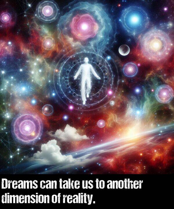 take: Dreams can take us to another dimension of reality.