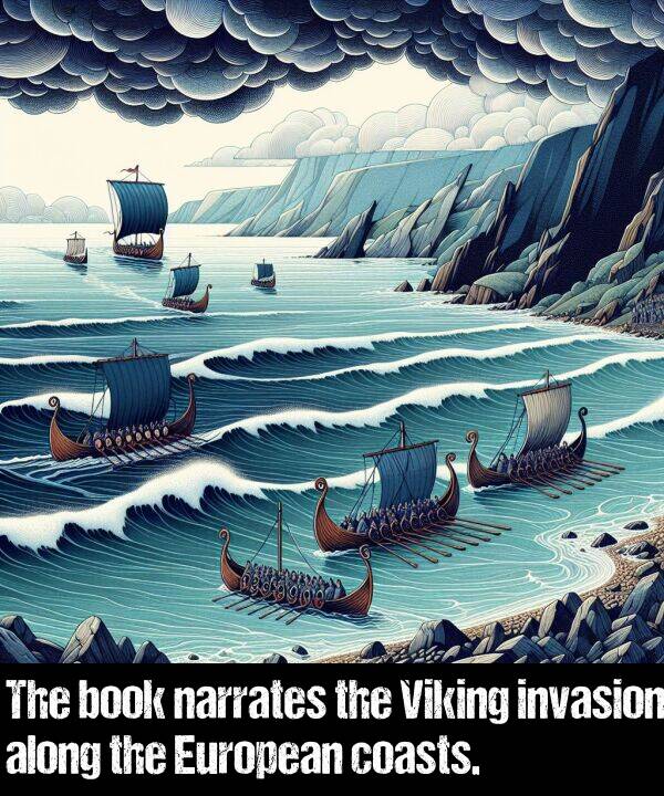 book: The book narrates the Viking invasion along the European coasts.