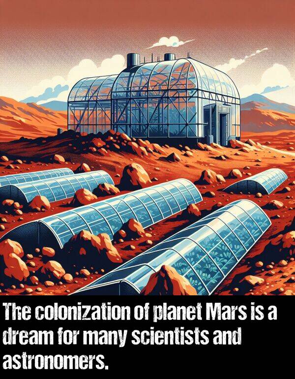 scientists: The colonization of planet Mars is a dream for many scientists and astronomers.