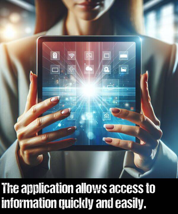 quickly: The application allows access to information quickly and easily.