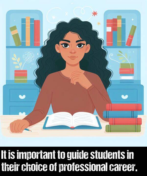 guide: It is important to guide students in their choice of professional career.