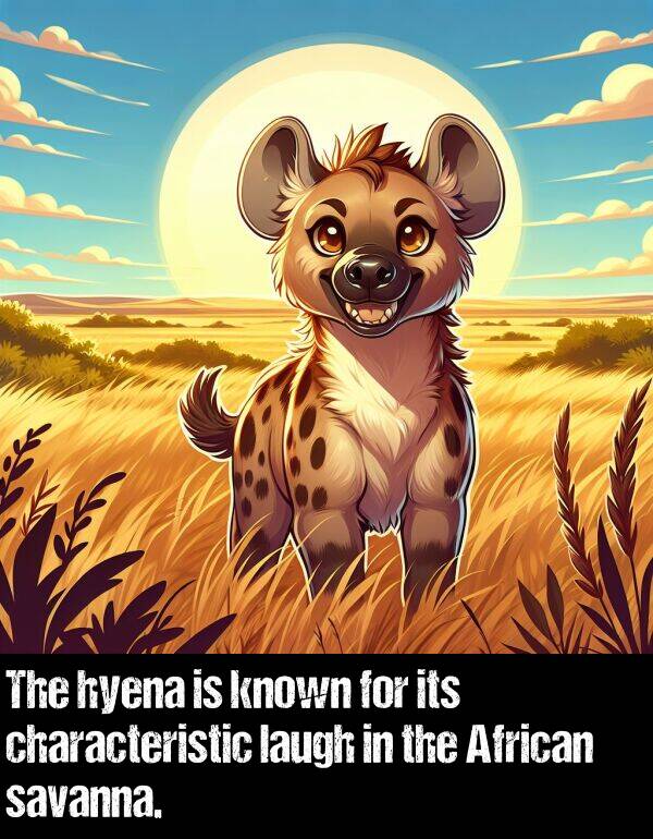 laugh: The hyena is known for its characteristic laugh in the African savanna.