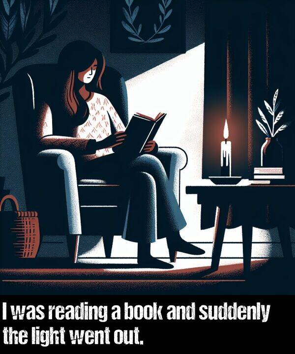 light: I was reading a book and suddenly the light went out.