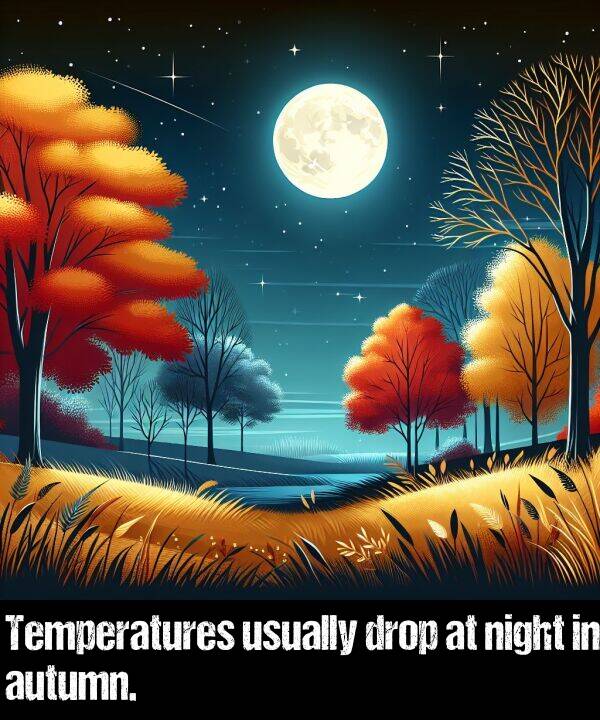 night: Temperatures usually drop at night in autumn.