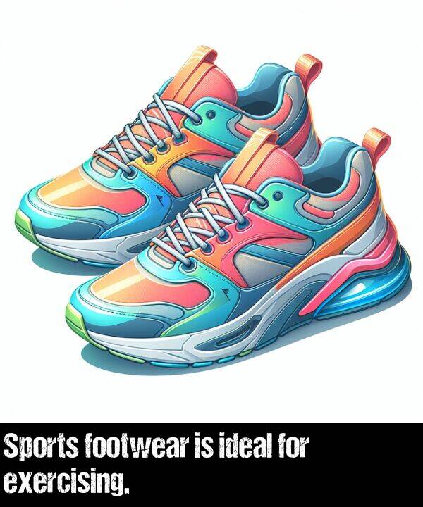exercising: Sports footwear is ideal for exercising.