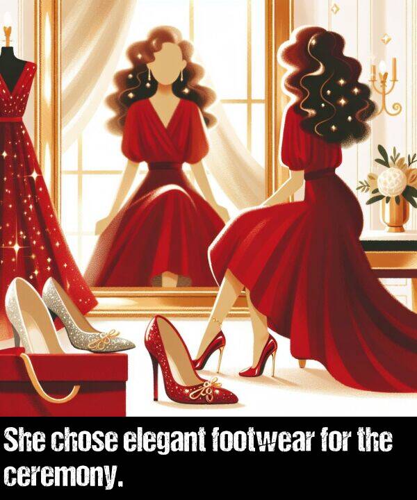 elegant: She chose elegant footwear for the ceremony.