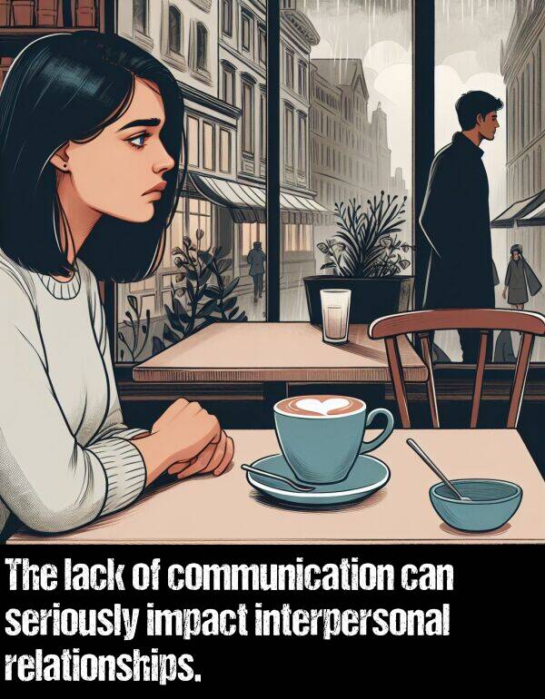 lack: The lack of communication can seriously impact interpersonal relationships.