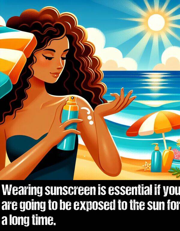 going: Wearing sunscreen is essential if you are going to be exposed to the sun for a long time.