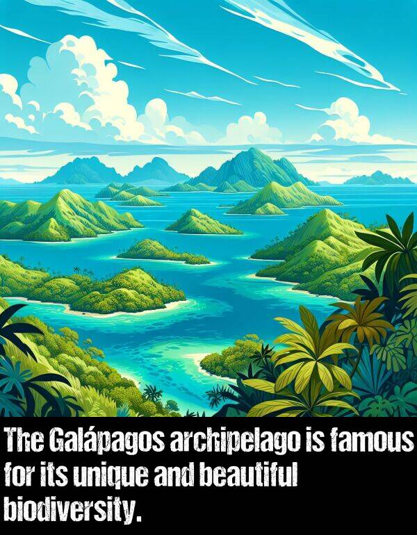 unique: The Galápagos archipelago is famous for its unique and beautiful biodiversity.