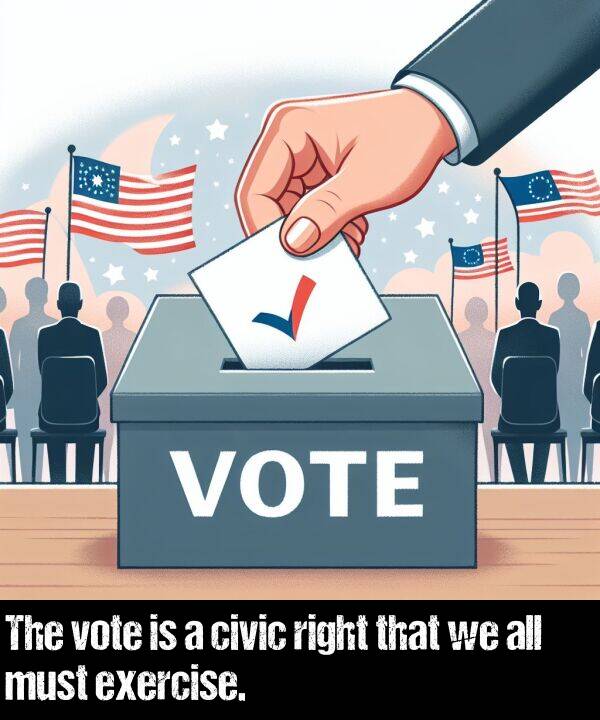 must: The vote is a civic right that we all must exercise.