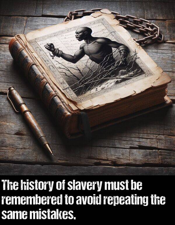 same: The history of slavery must be remembered to avoid repeating the same mistakes.