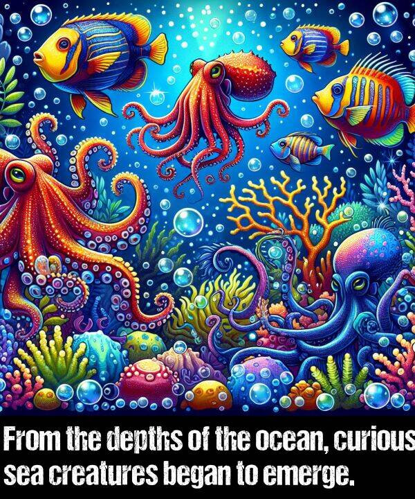 began: From the depths of the ocean, curious sea creatures began to emerge.