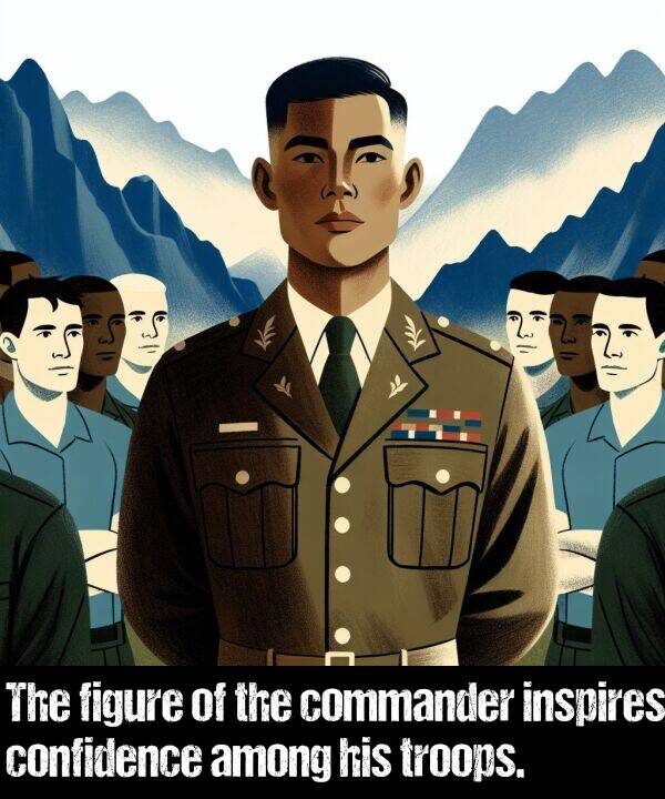 commander: The figure of the commander inspires confidence among his troops.