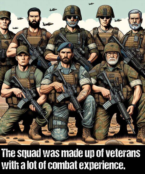 squad: The squad was made up of veterans with a lot of combat experience.