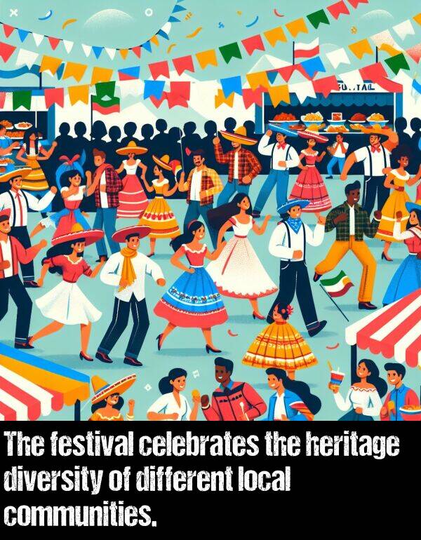 local: The festival celebrates the heritage diversity of different local communities.