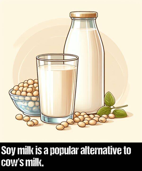 alternative: Soy milk is a popular alternative to cow's milk.