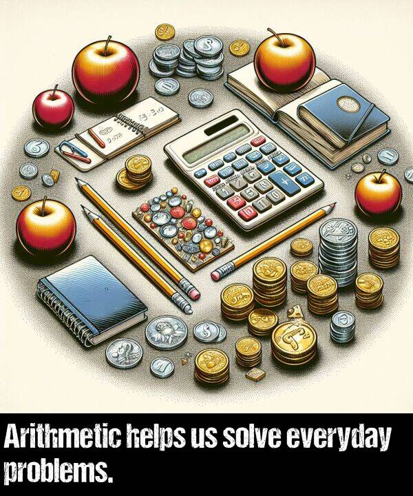 helps: Arithmetic helps us solve everyday problems.